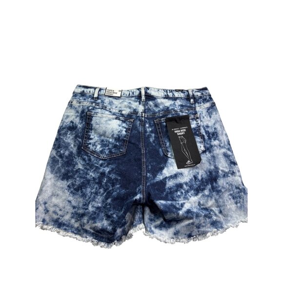 Almost Famous Super High Rise Denim Shorts Acid Wash Size 18 Cut Off New - Picture 2 of 7